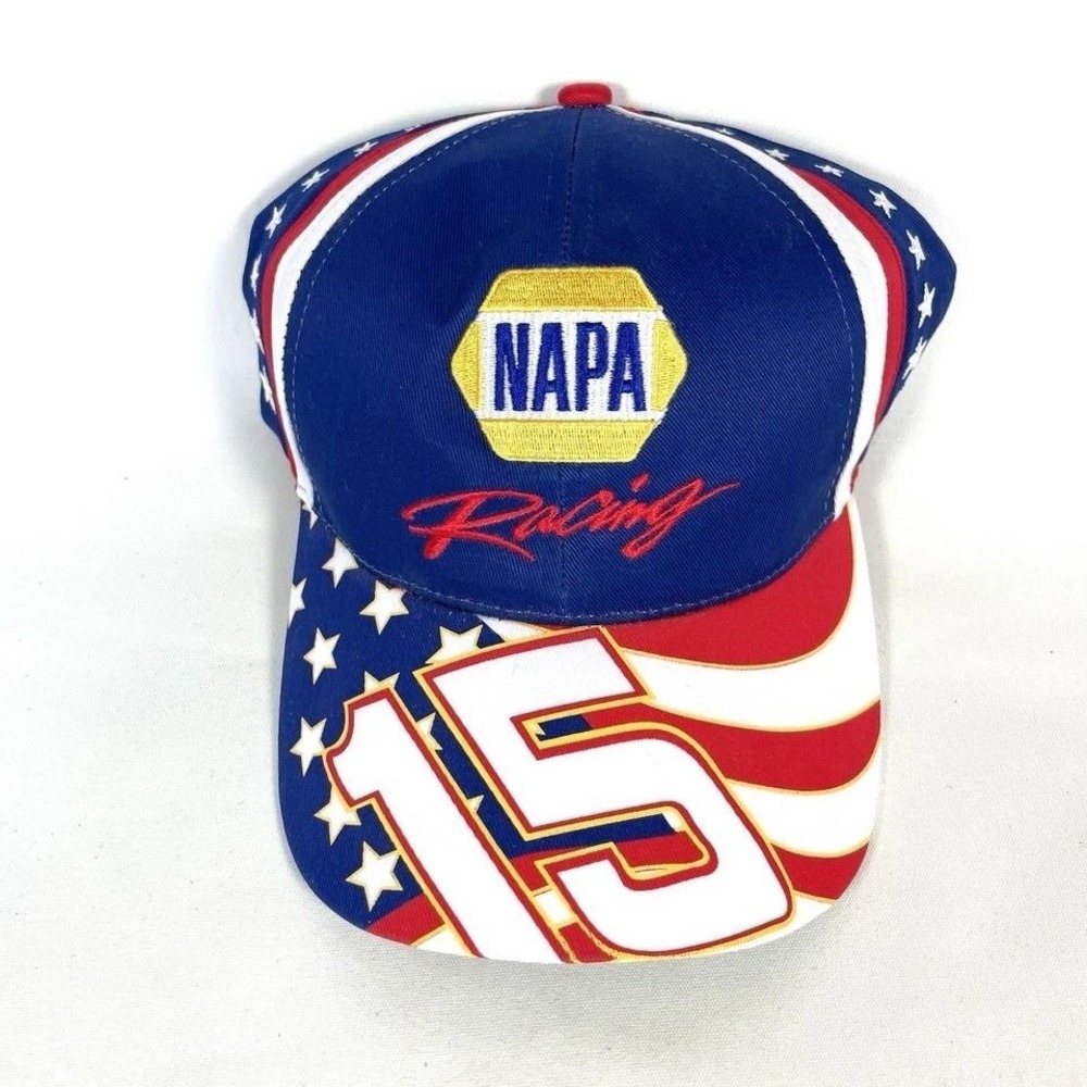 Dale Earnhardt Jr #15 NAPA Racing USA Flag Strapback Hat Adjustable Cap